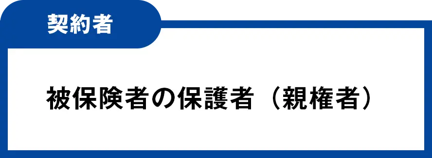 契約者 被保険者の保護者（親権者）